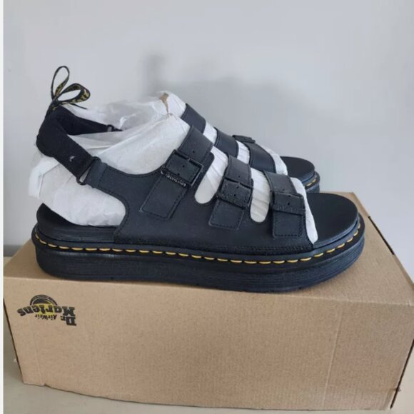 Dr. Martens Soloman Black Sandals Hydro Air Wair Bouncing Soles Men's Size 13 - Picture 1 of 10